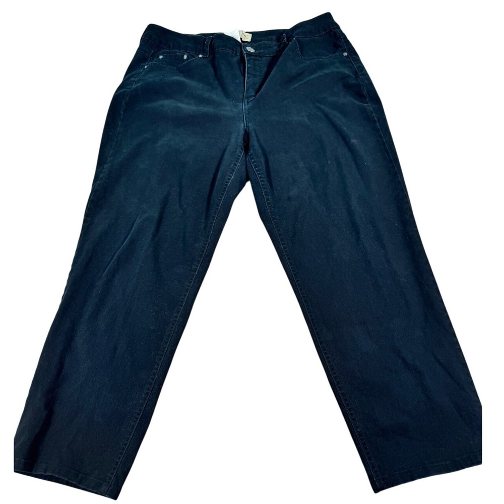 Classic Denim Stretch Jeans Black 18W Short Womens